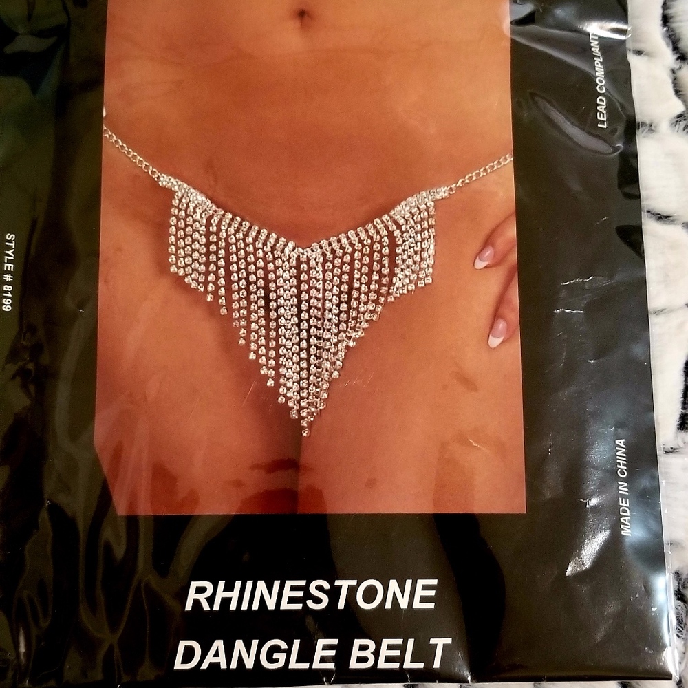 Sexy Rhinestone Dangle Belt